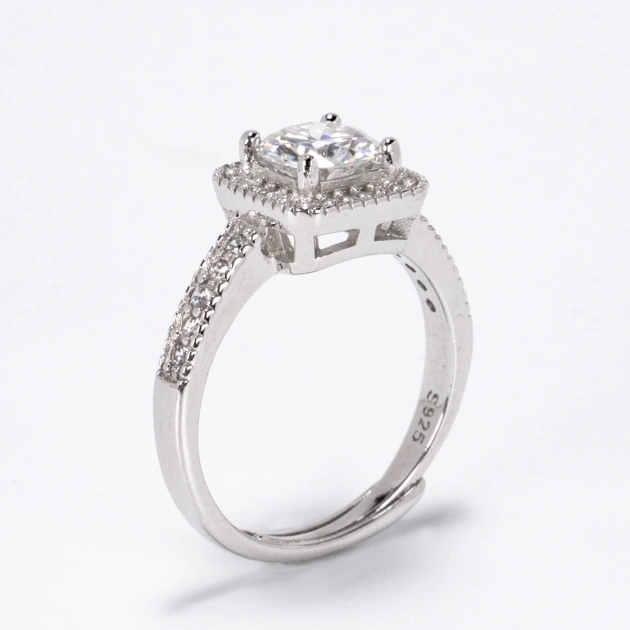 "Remember the Promise" 1 Carat Moissanite Ring, Platinum Plated Sterling Silver, Engagement Ring