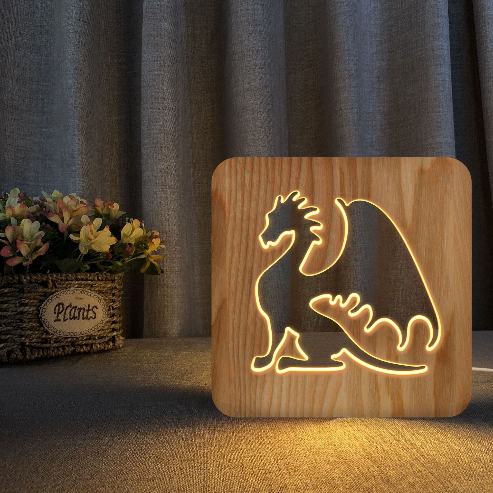 Dragon Wood Frame Night Light