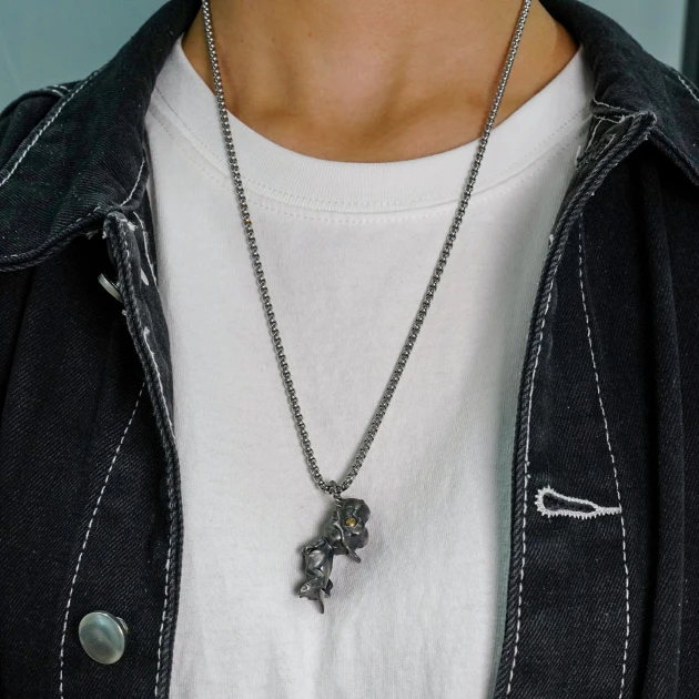 Artistic T-Rex Dino Vintage Pendant with Moveable Limbs and Biteable Mouth