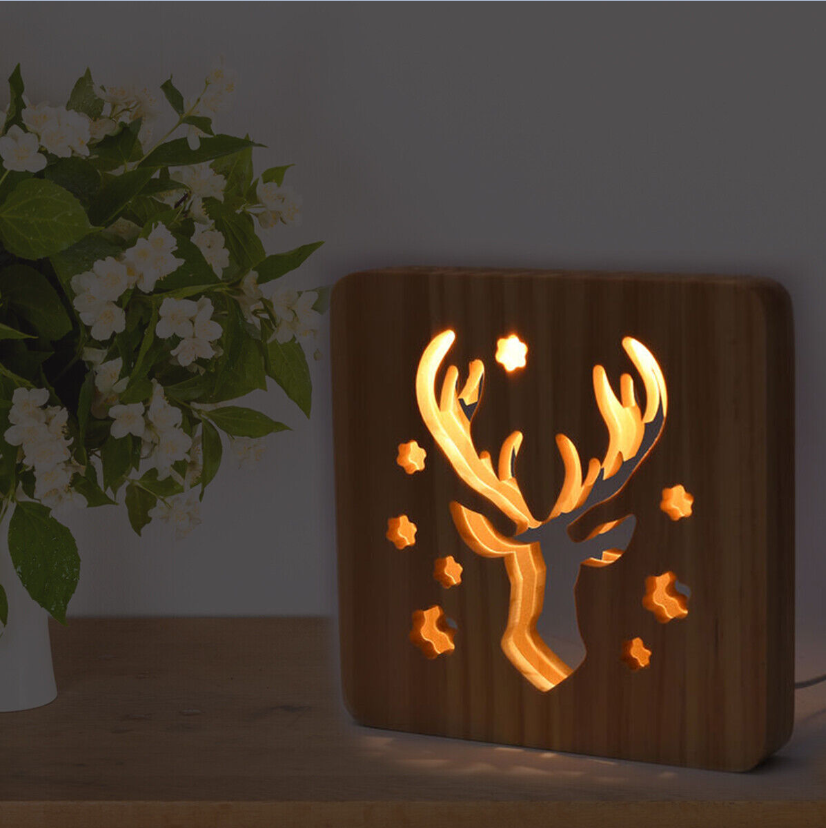 Elk Wood Frame Night Light