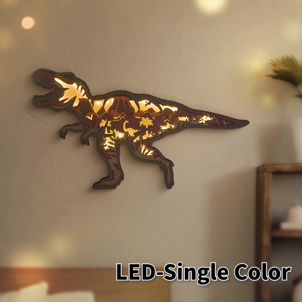 🦖Tyrannosaurus Wooden Carving Night Light,  for Home Desktop & Room Wall Decor, Gift for men & kids