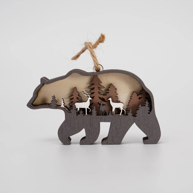 HOT SALE🔥-Bear 3D Wooden Ornament