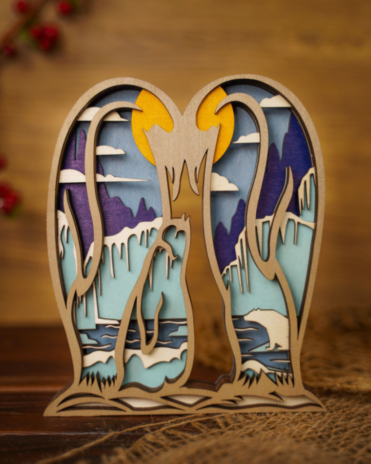 Summer Sale - Penguin Carving Handcraft Gift