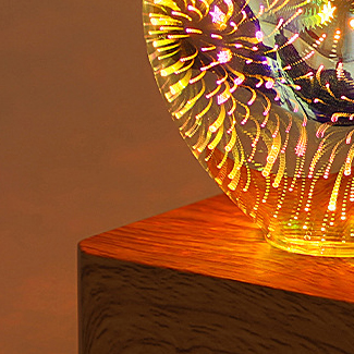 Sparkling 3D Heart Glass Fireworks Decoration Lamp