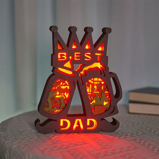 Feeder&Wine Bottle LED Wooden Night Light With Voice Control and Remote Control