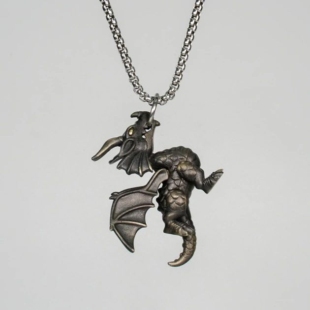 2023 New Artistic Dragon Vintage Pendant with Moveable Limbs and Biteable Mouth