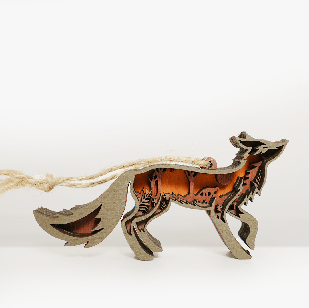 HOT SALE🔥-Red Fox 3D Wooden Ornament