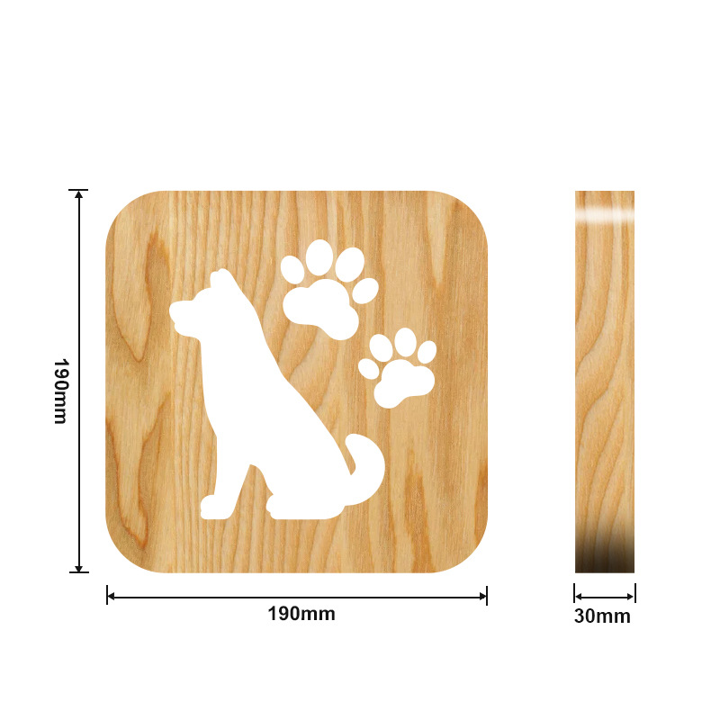 Dog Wood Frame Night Light