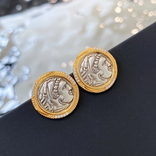 Alexander the Great and Zeus Coin Earrings