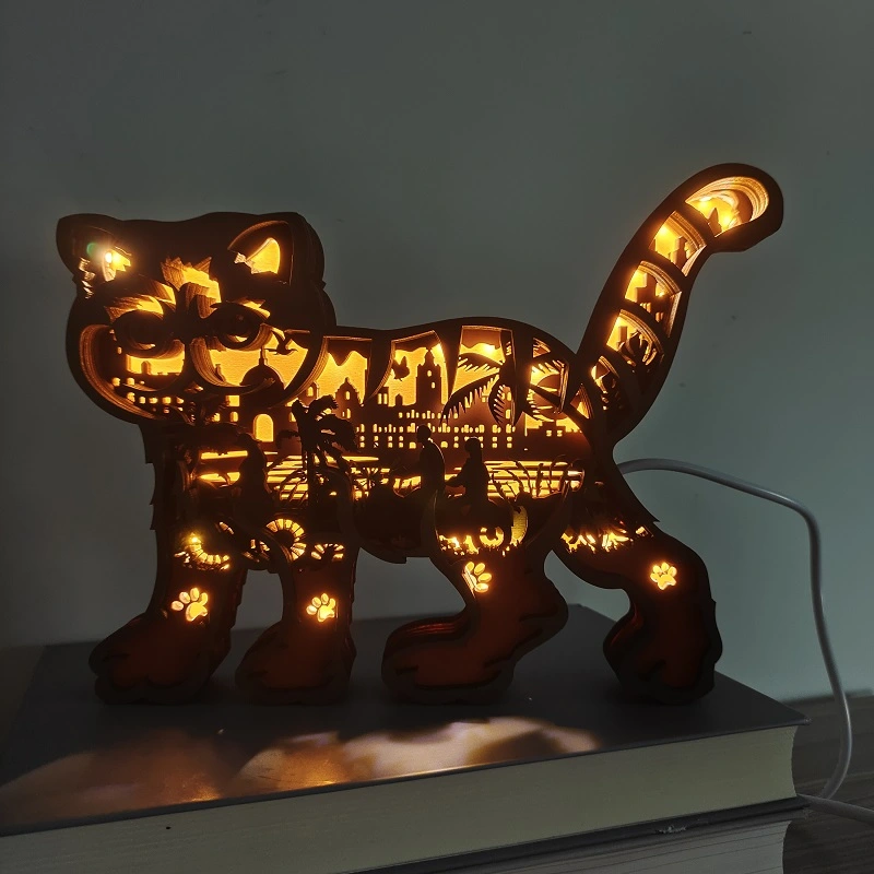 3D Wooden Night Light,Home Desktop &Room Wall Decor, Gift for Pet Lover, Girl, Boy