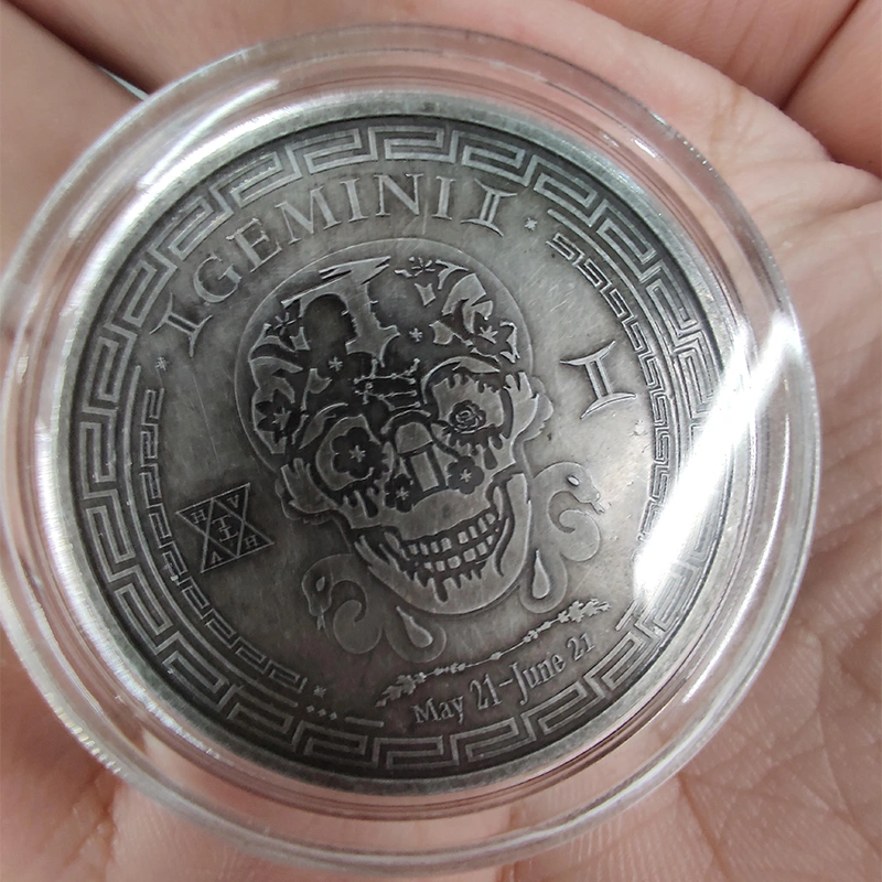Skull 12 Zodiac Coins,Sliver