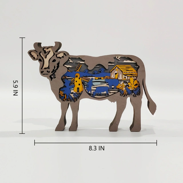 New Arrivals✨-Milk Cow  Wooden Carving  Gift