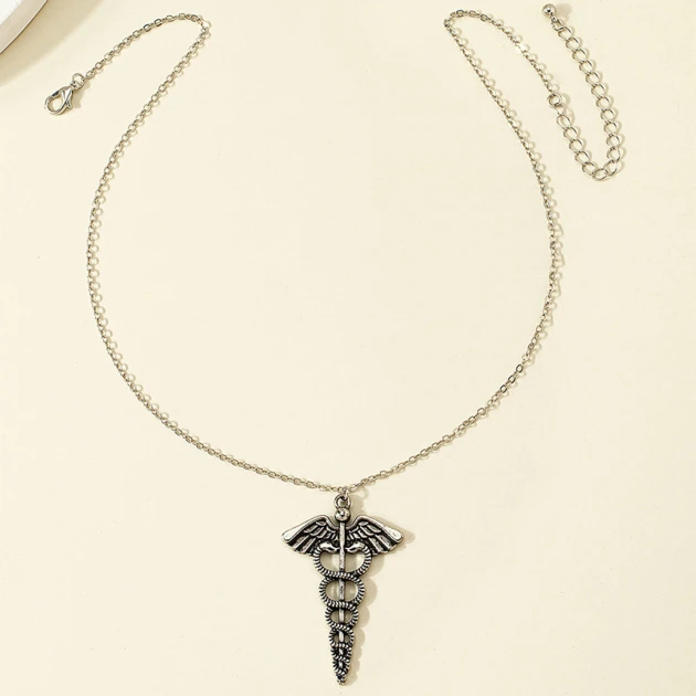Wings & Snake Pendant Necklace