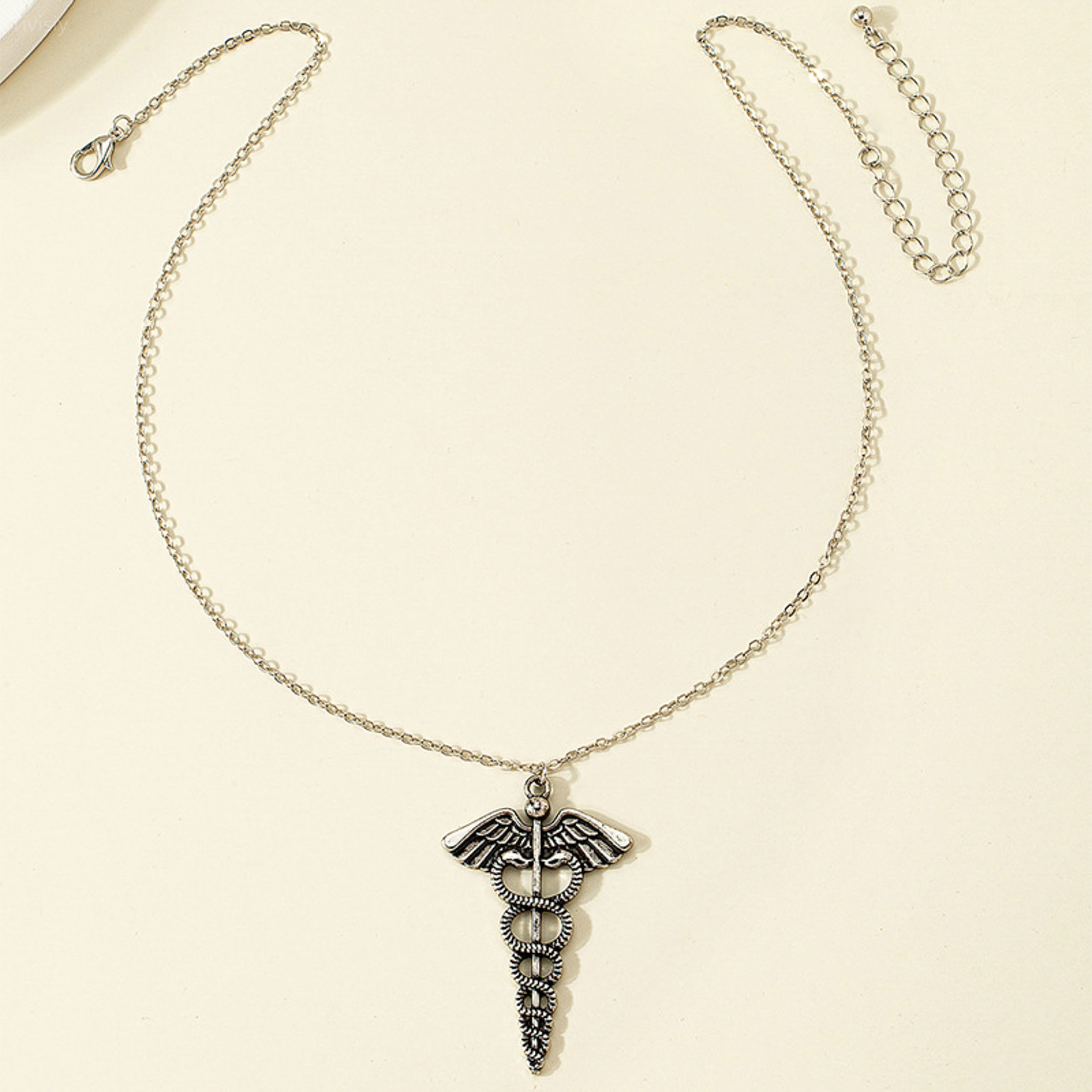 Wings & Snake Pendant Necklace